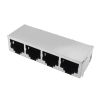 Разъем LAN, L-KLS12-TL389-1X4-G/Y-03, RJ45, 4 порта, со светодиодом,1000BASE